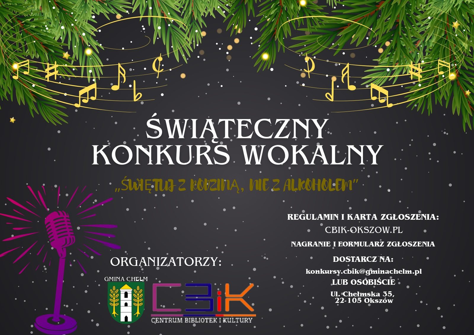 Plakat Świątecznego Konkursu Wokalnego